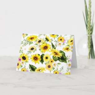 Carte De Remerciements Tournesol d'aquarelle 7