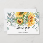 Carte De Remerciements Tournesol d'automne rustique (Devant)