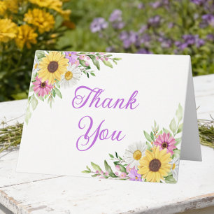 Carte De Remerciements Tournesol de pays Fleur de mariage remerciement fl