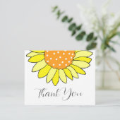 Carte De Remerciements Tournesol dessiné à la main (Debout devant)