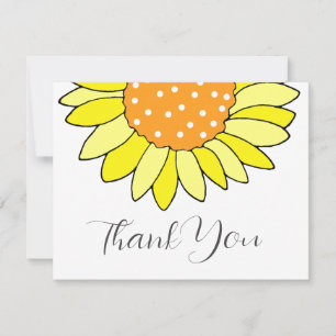 Carte De Remerciements Tournesol dessiné à la main