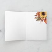 Carte de remerciements Tournesol et Feuilles (Intérieur)