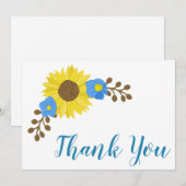 Carte De Remerciements Tournesol Grâce (Devant / Derrière)