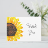 Carte De Remerciements Tournesol Peint À La Main (Debout devant)