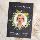 Carte De Remerciements Tournesol rustique Eucalyptus Photo Sympathy Funér