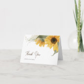 Carte De Remerciements Tournesol rustique, Mariage de automne de pays (Devant)