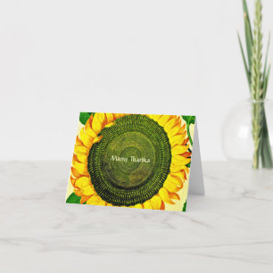 Carte De Remerciements Tournesol vintageMerci