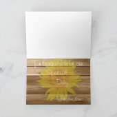 Carte De Remerciements Tournesols en bois de grange et dentelle vintage M (Intérieur)