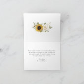 Carte De Remerciements Tournesols Fleurs blanches Verdure Rustique Mariag (Intérieur)