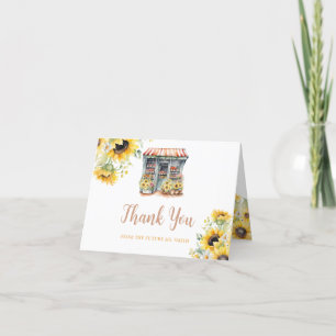 Carte De Remerciements Tournesols Hors De La Fête des mariées Du Marché P