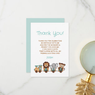 Carte De Remerciements TOUS À BORD Fête du train Anniversaire enfants