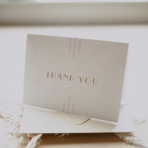 Carte De Remerciements TOUS Gold Art Déco Simple Mariage géométrique