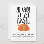 Carte De Remerciements Tout à propos de Baste Thanksgiving Dîner (Devant)