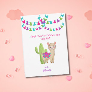 Carte De Remerciements Tout Llama Amusement Rose Violet Cactus Enfant Ann
