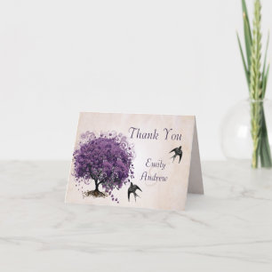 Carte De Remerciements Tout simplement Peachy Purple Heart Tree Mariage M