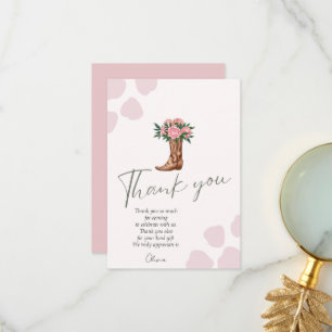 Carte De Remerciements Toute année cowgirl occidentale rose anniversaire
