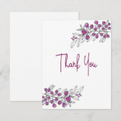 Carte De Remerciements Toutes les occasions Gratitude Purple Berries Feui (Devant / Derrière)