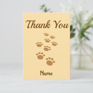 Carte De Remerciements Traces Paw Chien Cute Personnalisées