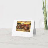 Carte De Remerciements Traceur de la ferme rouge (Dos)