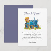 Carte De Remerciements Tracteur de ferme d'ours (Devant / Derrière)