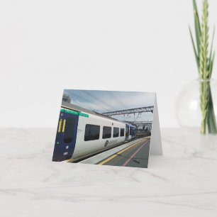 Carte De Remerciements Train bleu et blanc