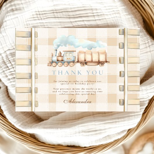 Carte De Remerciements Train Choo Choo 1er anniversaire