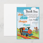 Carte De Remerciements Train Choo Choo Enfants Billets de Train Mignons A (Devant / Derrière)