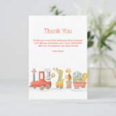 Carte De Remerciements Train d'animaux musical Anniversaire (Debout devant)