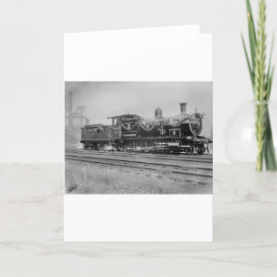 Carte De Remerciements train locomotive à vapeur moteur ancien chemin de