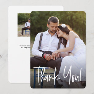 Carte De Remerciements Traitement Mariage Photos personnalisées simples