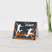 Carte De Remerciements Trampoline Park Jump Orange Birthday Party (Devant)