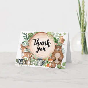Carte De Remerciements Tranche de bois de la forêt Baby Shower