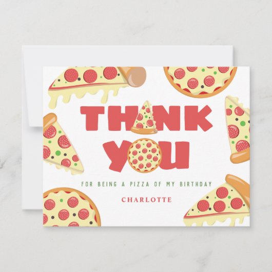 Carte De Remerciements Tranches Tranches Bébé Fête d'anniversaire moderne (Devant)