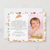 Carte De Remerciements Tranches Tranches Bébé Fête d'anniversaire moderne (Dos)