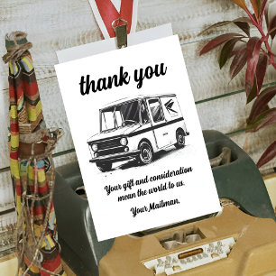 Carte De Remerciements Transporteur de lettre Mailman Postal Mail Transpo