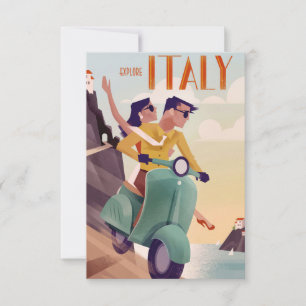 Carte De Remerciements Travel Art Explorez l'Italie