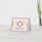 Carte de remerciements Trellis Chic Tan & Purple T (Devant)