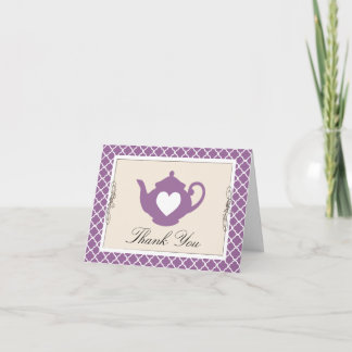Carte de remerciements Trellis Chic Tan & Purple T