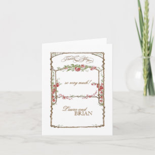 Carte De Remerciements Trellis Faux Bois Vintage de Style Letterpress - R