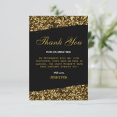 Carte De Remerciements Trending Gold Glitter Sparkles Retirement Party  (Debout devant)