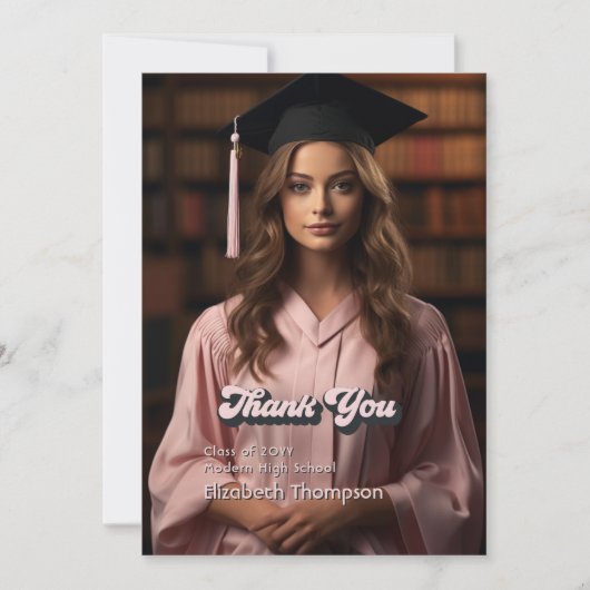 Carte De Remerciements Trendy In My Grad Era Graduation (Devant)
