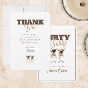 Carte De Remerciements Trente Sale Coctail Espresso Martini 30 Anniversai