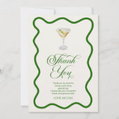Carte De Remerciements Trente Sale Vert Martini Anniversaire (Devant)