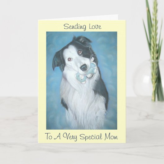 Carte De Remerciements très mignon frontière collie chien avec verse pour (Devant)