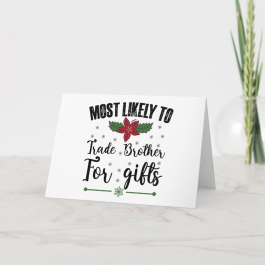 Carte De Remerciements Très Probable De Commerce Fraternité Pour Cadeaux (Devant)