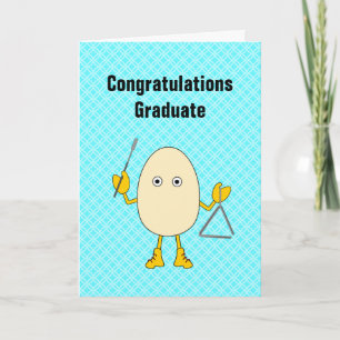 Carte De Remerciements Triangle Egghead Musician Graduician Card