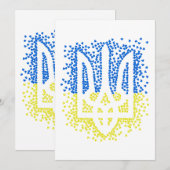 Carte De Remerciements Trident de l'emblème ukrainien tryzub dispersant l (Devant / Derrière)