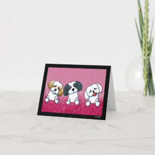 Carte De Remerciements Trio de KiniArt Shih Tzu