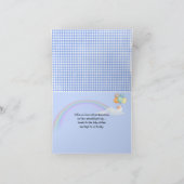 Carte De Remerciements tripler les empreintes de bébé sur en vichy bleu (Intérieur)