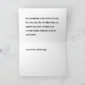 Carte De Remerciements Triplets Félicitations Card, 1 fille, 2 garçons, (Intérieur)